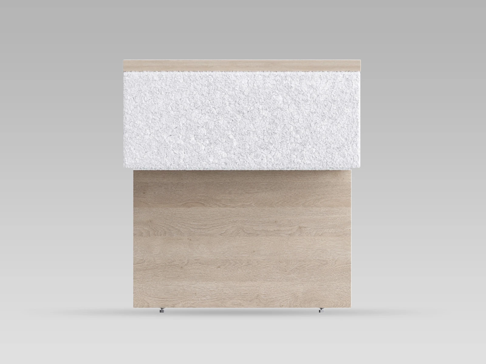 1 Comodino (40 cm di profondità) Rovere Kaiser / Bianco Tessuto