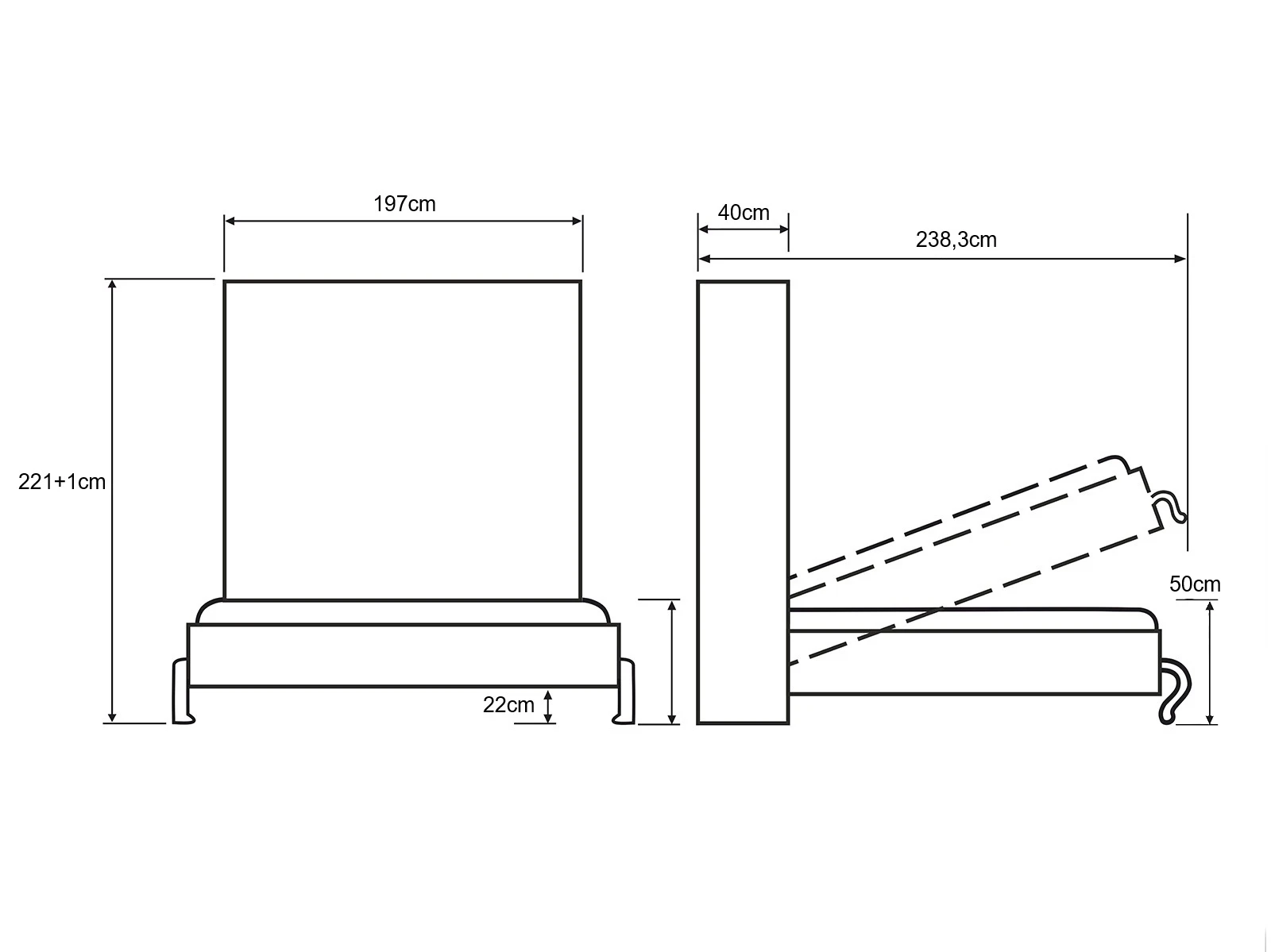 Letto a scomparsa 180x200 Verticale (M1) Bianco picture 15